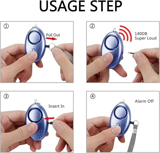 Personal Alarm for Women, 5 Pack 140DB Emergency Self-Defense Security Alarm Keychain with LED Light for Women Kids and Elders