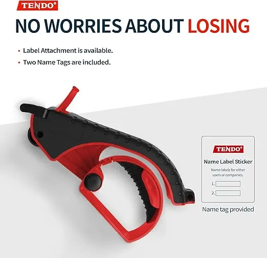 Heavy Duty Shipping Tape Dispenser: TENDO° Essential Line – Reusable, Replaceable, Eco-Friendly 2’’ Master Piece Dispenser for Pros with Patented 10° Sloped Chromium Blades - P-2200 (4th Gen.)_Red