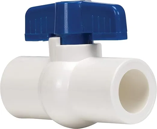 Homewerks VBVP40E6B VBV-P40-E6B Ball Valve, PVC Schedule 40, x Solvent, 1-1/4-Inch, 1.25-Inch, White