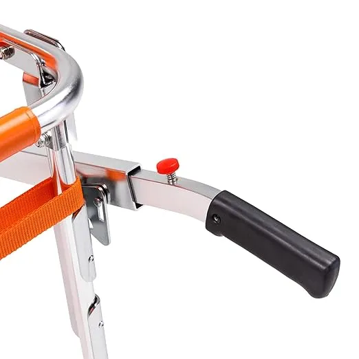LINE2design EMS Stair Chair - Ambulance Firefighter Evacuation Medical Foldable Aluminum Lift Stair Chair + 3 Adjustable Straps with Quick Release Buckles - Orange