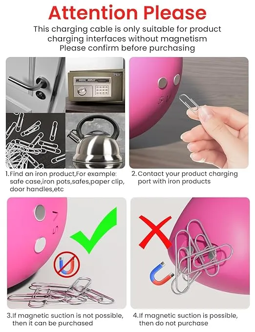 Bicmice Magnetic USB DC Charger Cable Replacement Charging Cord-(6mm/0.24in)