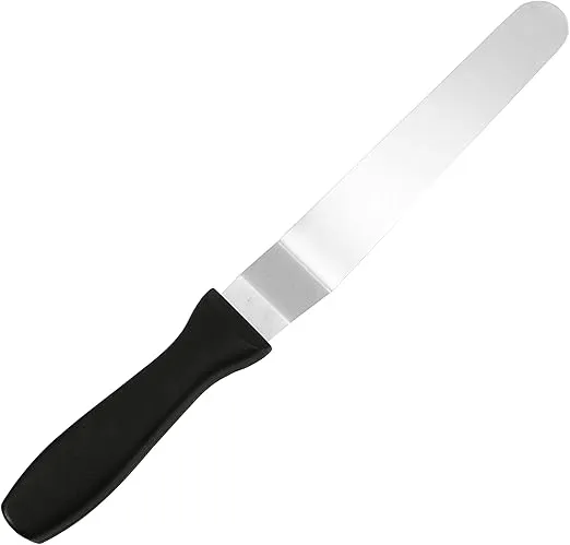 Fat Daddio's Spatula, 8 Inch, Offset, Black, Silver