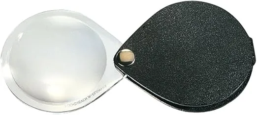 Eschenbach - Lente d'ingrandimento rotonda pieghevole da 60 mm, 3,5X con custodia in Pelle