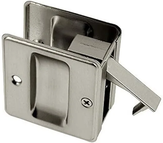idh by St. Simons 25410-015 Premium Quality Solid Brass Pocket Passage Door Pull, Satin Nickel