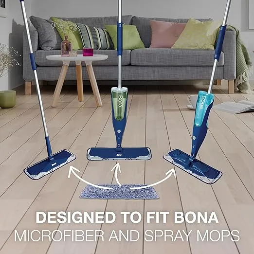Bona Microfiber Dusting Pad for Multi-Surface Floors - Fits all Bona Mops - Attracts and Picks Up Dust, Pet Hair, and Dirt on Wood, Stone, Tile, Laminate, and Vinyl Floors