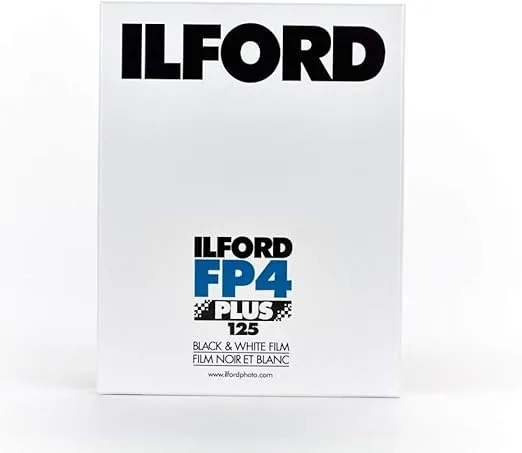 Ilford FP4+ Black and White 4x5 Sheet Film Pack of 25