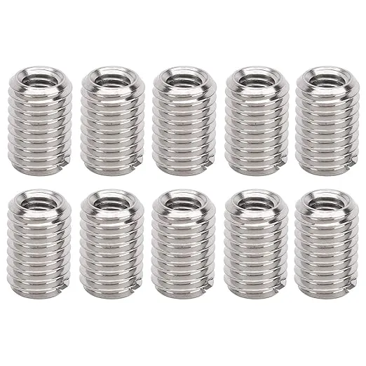 M8 to M5 Thread Adapter,M8 to M5 Thread Reducer,M5 Insert Stainless,Threaded Inserts,10Pcs Thread Repairing Nut Stainless Steel Fastener Accessory M5 X 0.8Mm M8 X 1.25Mm 12Mm