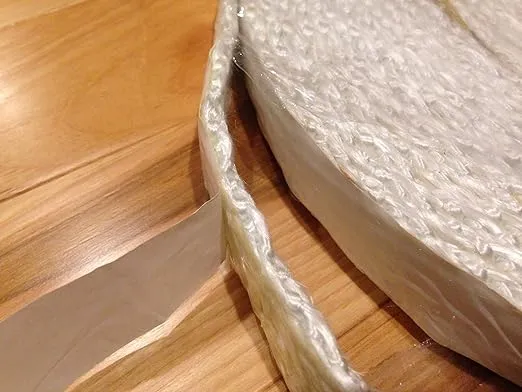 Adhesive Backed Wood Stove Door Gasket, Fiberglass Rope Seal. Flat 1/8" x 1" Wide x 25 ft. roll