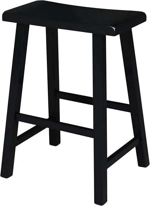 International Concepts 24-Inch Saddle Seat Barstool, Aged Black