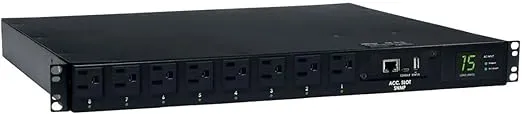 Tripp Lite 1.4kW Single-Phase ATS / Switched PDU with LX Platform Interface, 120V outlets (8 5-15R), 2 5-15P 120V 12ft Inputs, 1U Rack-Mount, TAA, 2 Year Warranty (PDUMH15ATNET ) Black