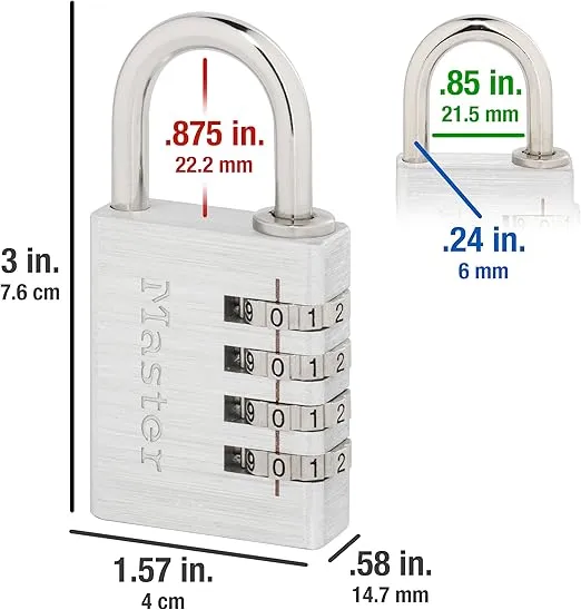 Master Lock 643D Set Your Own Combination Padlock, 1 Pack, Silver