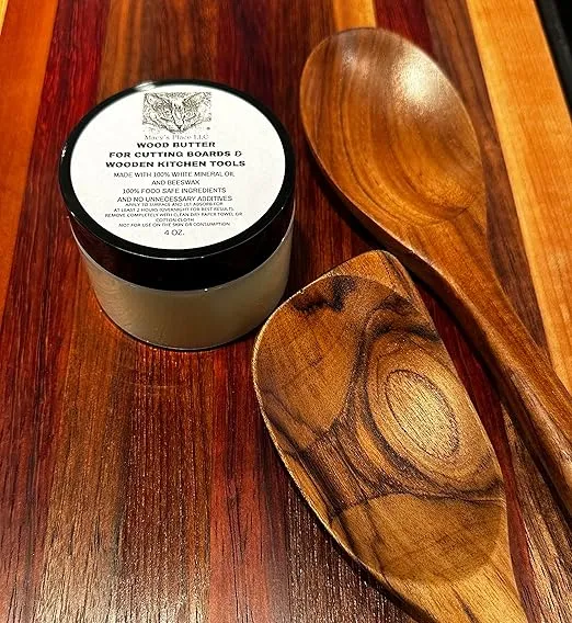 Wood Butter 4 oz Cutting Board Wax Conditioner for Butcher Block and Wooden Kitchen Tools. Macy;s Place Food Grade Protective Mineral Oil and Beeswax for Wooden Cutting Boards, Surfaces, and Tools.