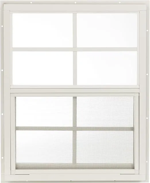 Shed Window 18" W x 23" H, J-Lap, for Sheds, Playhouses, and Chicken Coops 1 PK (White)