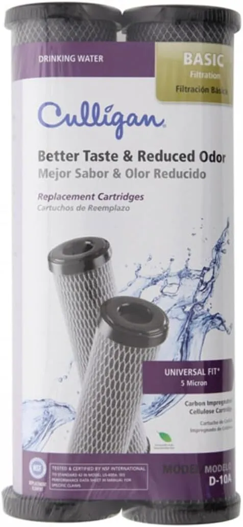 Culligan, 2 Count (Pack of 1), Gray D-10A 2PK Carb Filtration Replacement Cartridge
